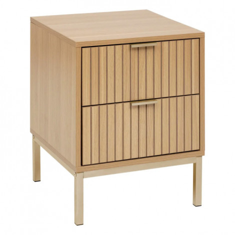 Table de Chevet 2 Tiroirs "Tasso" 52cm Naturel|Chevet|Paris Prix