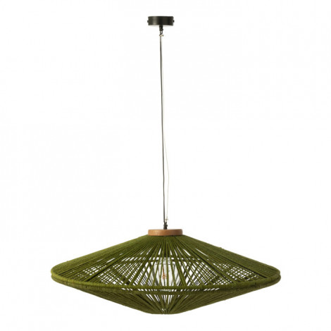 Lampe Suspension en Jute "Dollie" 93cm Vert|Suspensions|Paris Prix