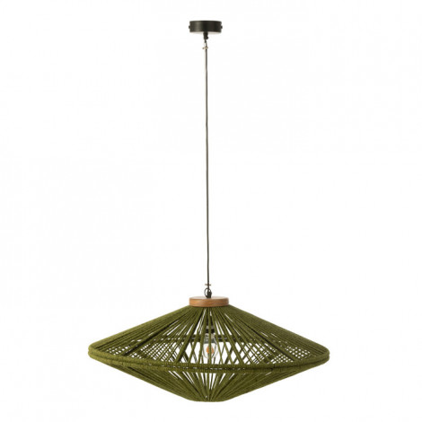 Lampe Suspension en Jute "Dollie" 77cm Vert|Suspensions|Paris Prix
