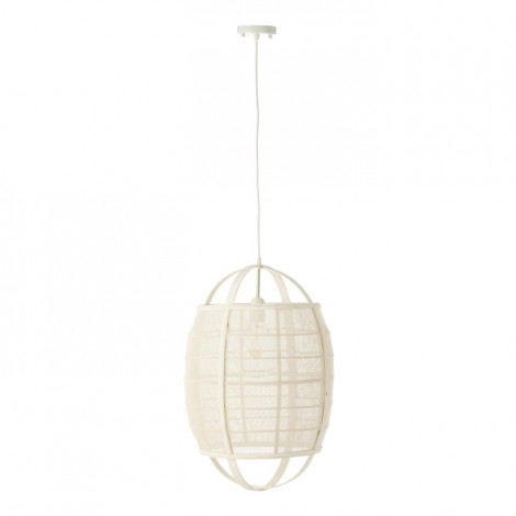 Lampe Suspension en Bambou "Ion" 37cm Blanc|Suspensions|Paris Prix
