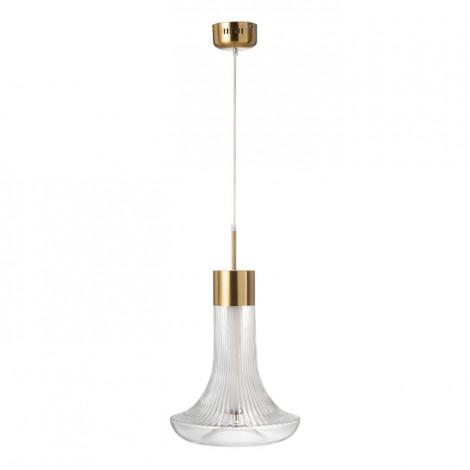 Lampe Suspension en Verre "Vito" 34cm Transparent & Or|Suspensions|Paris Prix