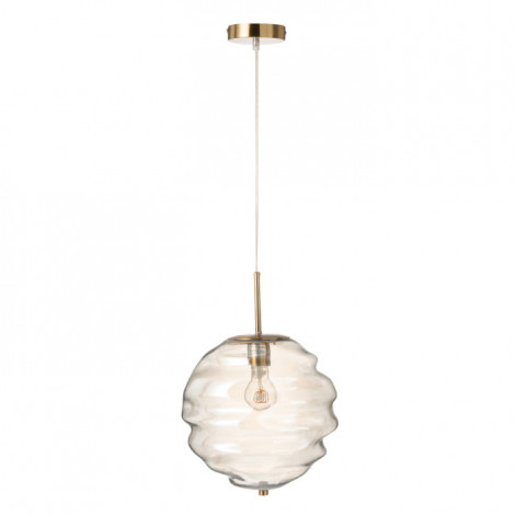 Lampe Suspension en Verre "Ruche" 34cm Cognac Clair|Suspensions|Paris Prix