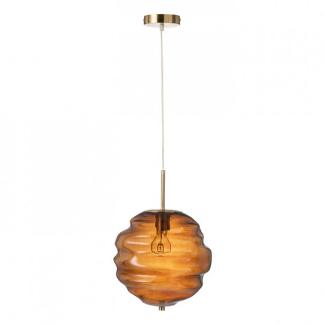 Lampe Suspension en Verre "Ruche" 34cm Marron|Suspensions|Paris Prix