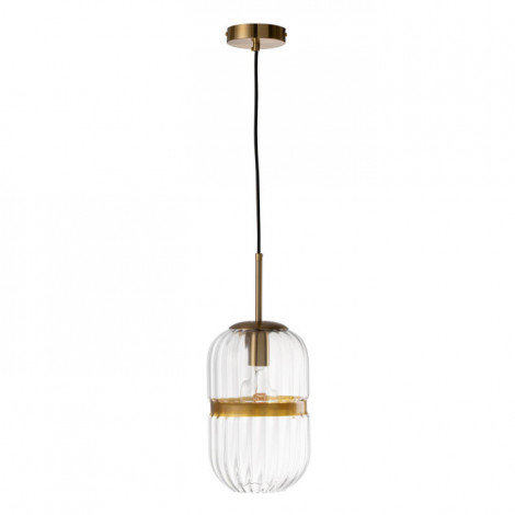 Lampe Suspension Tube en Verre "Murray" 35cm Transparent|Suspensions|Paris Prix