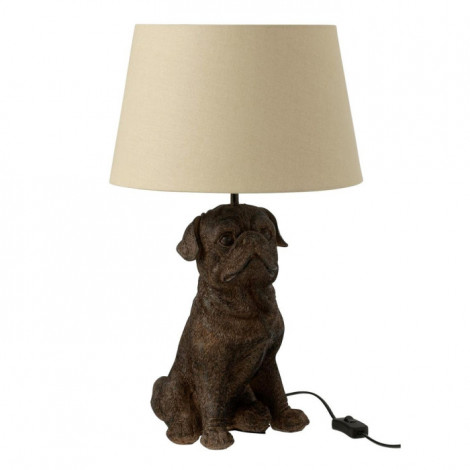 Lampe à Poser Déco "Chien Assis" 52cm Marron|Lampes à poser|Paris Prix