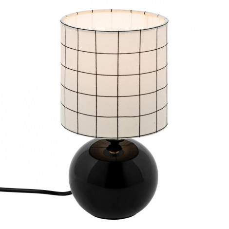 Lampe à Poser Céramique "Boule" 25cm Noir Imprimé|Lampes à poser|Paris Prix