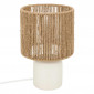 Lampe à Poser en Céramique "Koby" 24cm Blanc & Naturel|Lampes à poser|Paris Prix