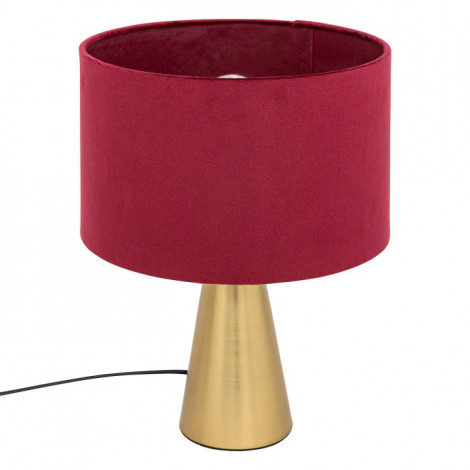 Lampe à Poser en Velours "Siana" 35cm Rouge Rubis|Lampes à poser|Paris Prix