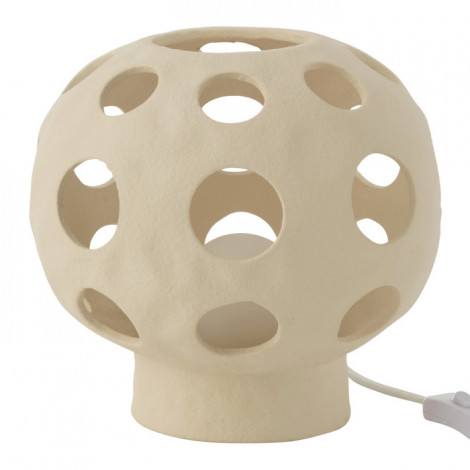 Lampe à Poser en Céramique "Globe" 25cm Beige|Lampes à poser|Paris Prix
