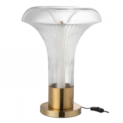 Lampe à Poser en Verre "Vito" 55cm Transparent & Or|Lampes à poser|Paris Prix