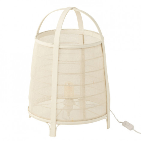 Lampe à Poser en Bambou "Rya" 52cm Blanc|Lampes à poser|Paris Prix