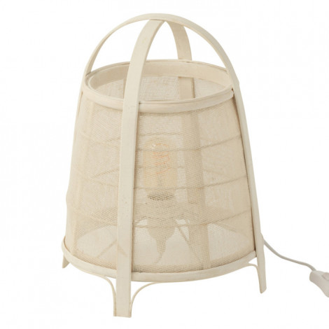 Lampe à Poser en Bambou "Rya" 35cm Blanc|Lampes à poser|Paris Prix