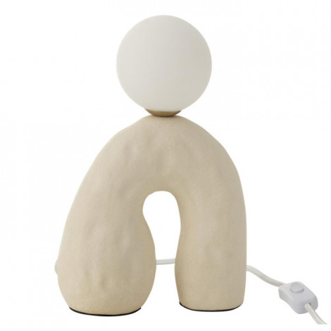 Lampe à Poser sur Pied Design "Pierre" 30cm Beige|Lampes à poser|Paris Prix