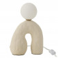 Lampe à Poser sur Pied Design "Pierre" 30cm Beige|Lampes à poser|Paris Prix