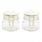 Lot de 2 Bocaux en Verre "Flocon" 13cm Blanc & Doré|Boites de Rangement|Paris Prix