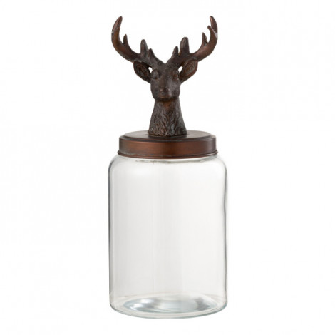 Bocal en Verre "Cerf" 39cm Transparent|Boites de Rangement|Paris Prix