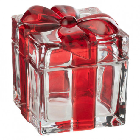 Bonbonnière en Verre "Cadeau" 11cm Rouge|Boites de Rangement|Paris Prix