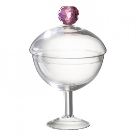 Bonbonnière en Verre "Diamond" 25cm Transparent & Rose|Boites de Rangement|Paris Prix