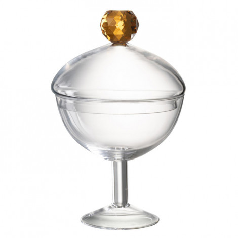 Bonbonnière en Verre "Diamond" 25cm Transparent & Orange|Boites de Rangement|Paris Prix