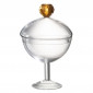Bonbonnière en Verre "Diamond" 25cm Transparent & Orange|Boites de Rangement|Paris Prix