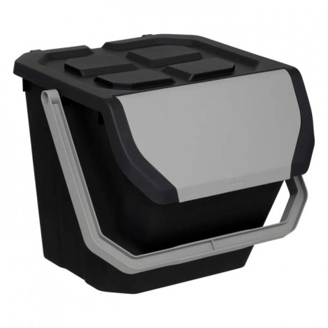 Poubelle de Tri "Empilable" 24L Noir|Equipement de Cuisine|Paris Prix