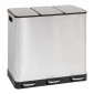 Poubelle de Tri 3 Bacs en Métal "Ariane" 18L Argent|Equipement de Cuisine|Paris Prix
