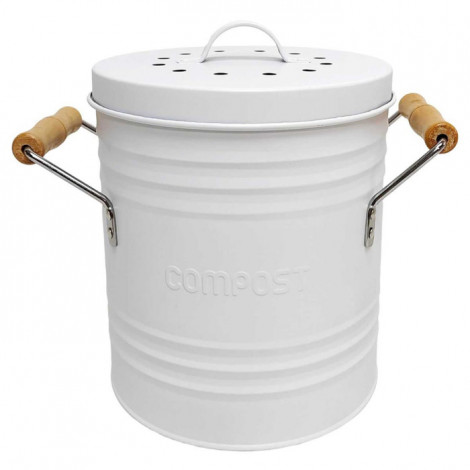 Poubelle en Métal "Compost" 4L Blanc|Equipement de Cuisine|Paris Prix