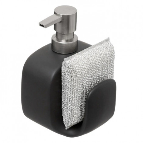 Distributeur de Savon en Céramique "Porte-Éponge" 15cm Noir|Equipement de Cuisine|Paris Prix