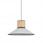 Suspension coton gris et cannage|Suspensions|Lampe Avenue
