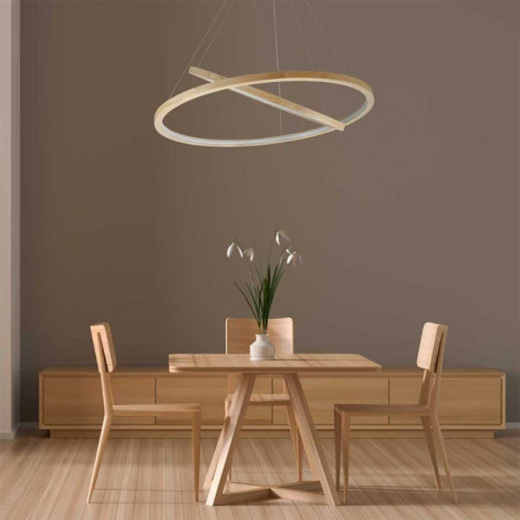 Suspension deux anneaux en bois|Suspensions|Lampe Avenue