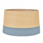 Abat-jour conique raphia et textile bleu pétrole|Abat Jour|Lampe Avenue