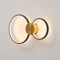 Applique ou plafonnier double cercle noir et laiton LED 52 cm - Alisa|Plafonnier|Kosilum