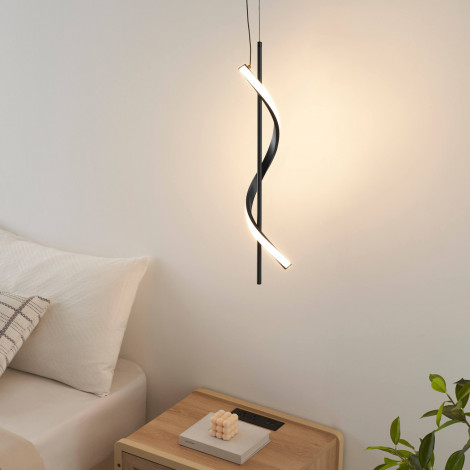 Suspension spirale verticale noire LED dimmable - Lybella|Suspensions|Kosilum