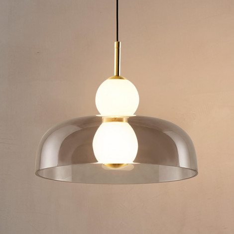 Suspension cloche ouverte en verre LED intégrée 30 cm - Santo|Suspensions|Kosilum