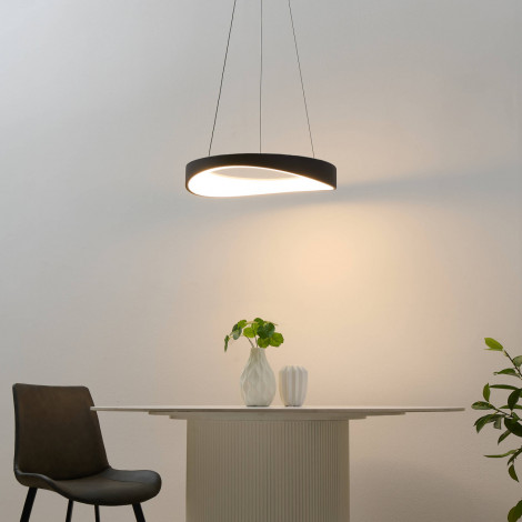 Suspension LED anneau noir minimaliste 52 cm - Belina|Suspensions|Kosilum