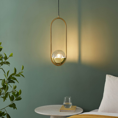 Suspension dorée brillant ultra décorative en verre - Nuccia|Suspensions|Kosilum