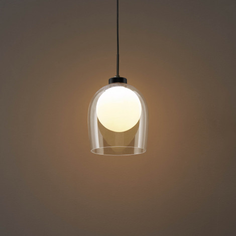 Suspension cloche et boule blanche - Calypso|Suspensions|Kosilum