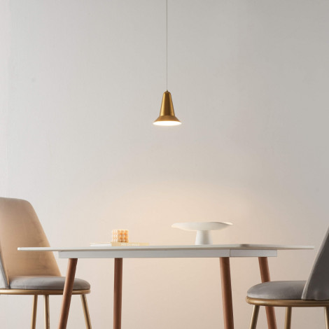 Suspension conique dorée tactile et dimmable - Nerla|Suspensions|Kosilum