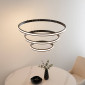 Grande suspension noire triple anneaux dimmable - Maroggia|Suspensions|Kosilum