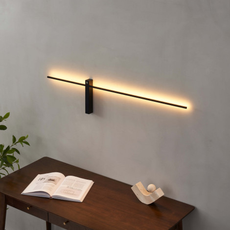 Applique minimaliste barre noire LED dimmable avec interrupteur - Stolia|Appliques murales|Kosilum Applique minimaliste barre noire LED dimmable avec interrupteur - Stolia|Appliques murales|Kosilum