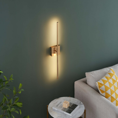 Applique linéaire dorée socle carré à LED - Collins|Appliques murales|Kosilum