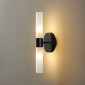 Applique noire avec double tube en verre blanc - Loreto|Appliques murales|Kosilum