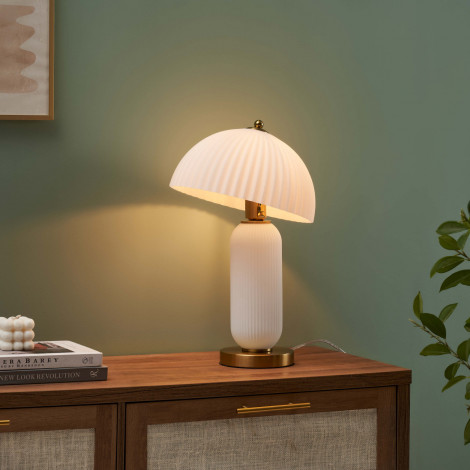 Lampe à poser vintage avec coupole en verre orientable - Adaline|Lampes à poser|Kosilum