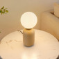 Petite lampe à poser couleur taupe boule banche - Sley|Lampes à poser|Kosilum