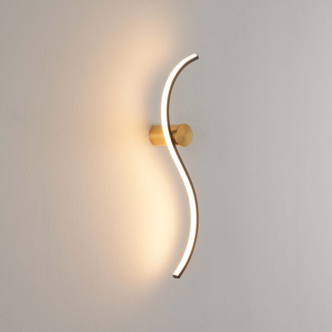 Applique LED longue vague noire et support laiton - Curva|Appliques murales|Kosilum Applique LED longue vague noire et support laiton - Curva|Appliques murales|Kosilum
