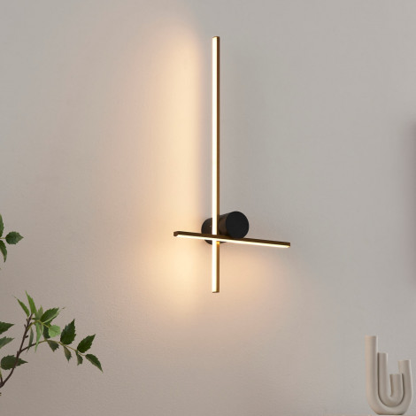 Grande applique design LED entrecroisée noir et laiton - Mallow|Appliques murales|Kosilum Grande applique design LED entrecroisée noir et laiton - Mallow|Appliques murales|Kosilum