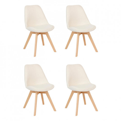 Lot de 4 Chaises Bouclette "Baya" 82cm Blanc|Chaise|Paris Prix