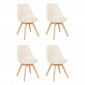 Lot de 4 Chaises Bouclette "Baya" 82cm Blanc|Chaise|Paris Prix