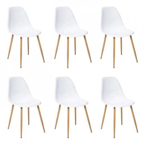 Lot de 6 Chaises "Taho" 86cm Blanc|Chaise|Paris Prix