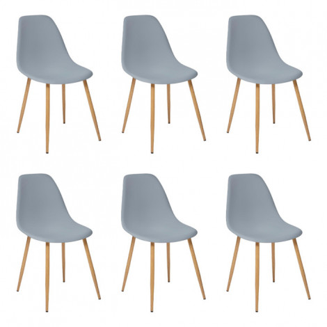 Lot de 6 Chaises "Taho" 86cm Gris|Chaise|Paris Prix
